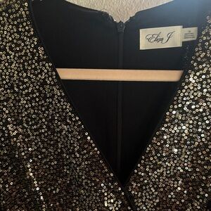 Eliza J Black and Gold Sequin Dress